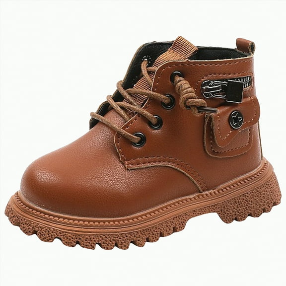 UngA Boots for Toddler Boys Girls Work Boots Winter Snow Boots Lace Up Side Zipper Ankle Boots Hiking Outdoor Boots Boys' Girls' Boots (Toddler/Little Kid),Size 7