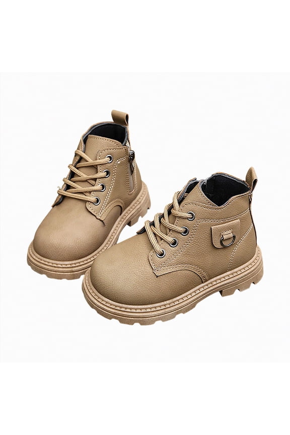 Boots Toddler Waterproof Hiking Boots Comfort Work Ankle Boot Lace Up Side Zipper Boys Girls Boots (Toddler/Little Kid),Size 11