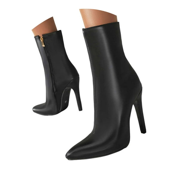 UngA Boots for Women Knee High Boots for Women Pointed Toe Tall Boots Long Heeled Boots Black,7