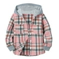 thumbnail image 1 of UngA Boys Button Up Boys Plaid Flannel Shirt Long Sleeve Button Tops Kids Checkered Shirt Fall Winter Red,18-24 Months, 1 of 2
