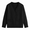 thumbnail image 1 of UngA Boys Cardigan Long Sleeve Sweater Kids Casual V Neck Button Down Uniform Sweater for Toddler Boys (Black,11-13 Years), 1 of 4