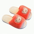 thumbnail image 1 of UngA Boys Girls Fuzzy House Slippers Cute Comfy Faux Fur Slip On Fluffy Plush Open Toe Home Slides for Kids Indoor Outdoor Warm Shoes Red,2(Toddler/Little Kid/Big Kid), 1 of 6