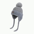 thumbnail image 1 of UngA Boys Girls Knit Hats Winter Fleece Lining Skiing Winter Caps with Warm Ear Flap (Grey,4-10 Years), 1 of 4