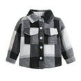 thumbnail image 1 of UngA Boys Plaid Shirt Boys Plaid Shirt Long Sleeve Flannel Shirt Kids Button Down Shirts Black,18-24 Months, 1 of 2