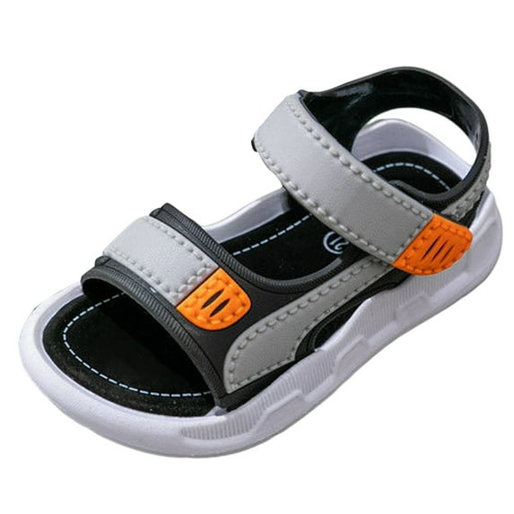 UngA Boys Sandals Girls Boys Comfort Sandals Adjustable Straps for Toddlers Little Kid Grey,35