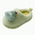 thumbnail image 1 of UngA Boys Slippers Toddler Shoes Winter Toddler Shoes Baby Cute Fashion Solid Color Cotton Slipper Non-slip Soft Bottom Shoes Green,7, 1 of 7