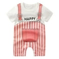 thumbnail image 1 of UngA Boys Summer Outfits Toddler Baby Boy Clothes Pattern Print T-Shirt and Graphic Shorts 2 Piece Outfit Set Clothes for Kids(Light Pink,12-18 Months), 1 of 4