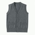 thumbnail image 1 of UngA Boys Sweater Vest Unisex Cable Knit Cotton Toddler Boy Sweater Uniform Sleeveless Vest for Little Big Childrens Kids Teenage Girls (Dark Gray,4-5 Years), 1 of 4