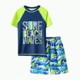 thumbnail image 1 of UngA Boys Swim Set 2 Piece Boys Swim Trunks with Rash Guard Swimsuit Kids Bathing Suits Boys Swimsear (Green,7-8 Years), 1 of 6