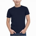 thumbnail image 1 of UngA Boys T Shirts Short Sleeve Kids Toddler Cotton Tops Summer Crewneck Shirts Basic Tees (Navy,6-7 Years), 1 of 7