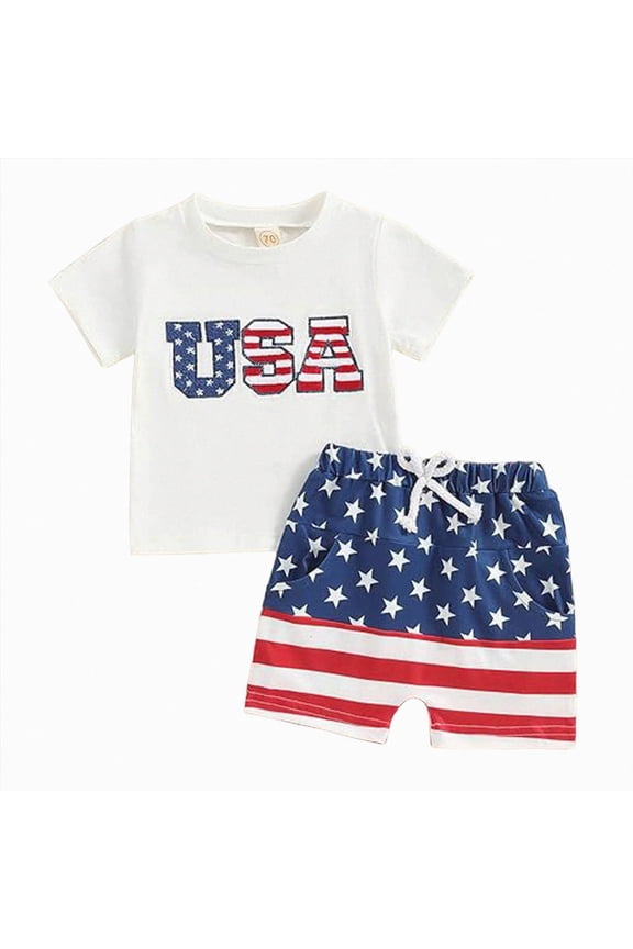 Boys Toddler Baby Summer Clothes 3 6 12 18 24 Months 2T 3T 4T 5T Boys Outfits Animal Print Short Sleeves T-Shirt Plaid Shorts Set(White,0-6 Months)