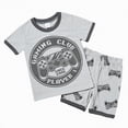 thumbnail image 1 of UngA Boys Toddler Summer Clothes 2T 3T 4T 5T Kids Letter Graphic Short Sleeve Shirt T-Shirt Tops + Casual Shorts Set Toddler Boys Outfits (Grey,3-4 Years), 1 of 5