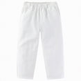 thumbnail image 1 of UngA Boys Uniform Pants Cotton Athletic Pants Sports Camps School Basketball Pants for Boys (White,3-4 Years), 1 of 5
