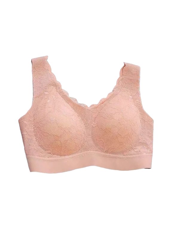 Bra Women Easy Underarm-smoothing With Seamless Stretch Wireless Lightly Lined Comfort Bra Pink,M