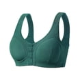 thumbnail image 1 of UngA Bra for Older Women No Underwire Front Closure Comfort Senior Wireless Snap Closing Bra Green,60, 1 of 7