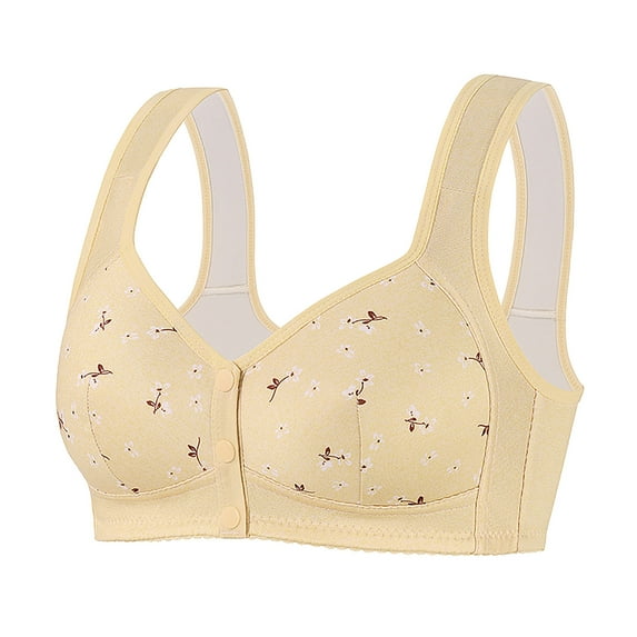 UngA Bras for Older Women No Underwire Front Button Closure Bras Older Women No Underwire Comfort Front Snaps Front Closing Bra Beige,42/95