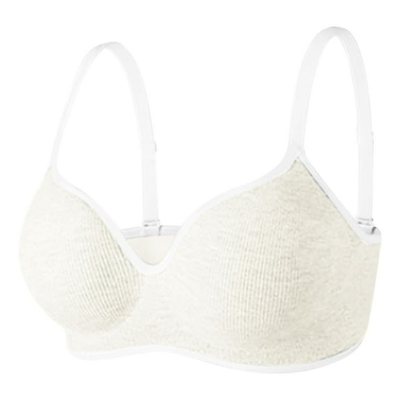 UngA Bras for Women Comfort Push Up No Underwire Bras Soft Wireless Bralette Full Coverage Sport Everyday Bra White,XL