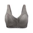thumbnail image 1 of UngA Bras for Women No Underwire Floral Wirefree Elder Woman Bra Front Button Closeure Soft Cotton Bra for Mom Grandma Gift Bra Grey,36, 1 of 6