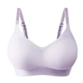 thumbnail image 1 of UngA Bras for Women No Underwire No Underwire Full Coverage Padded Push Up Wirefree Bras Seamless Bralette Soft Comfort Everyday Bra Purple,M, 1 of 4