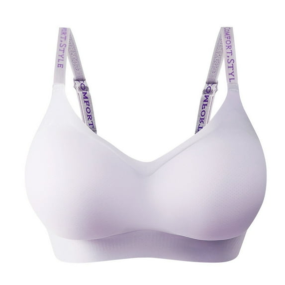 UngA Bras for Women No Underwire No Underwire Full Coverage Padded Push Up Wirefree Bras Seamless Bralette Soft Comfort Everyday Bra Purple,M