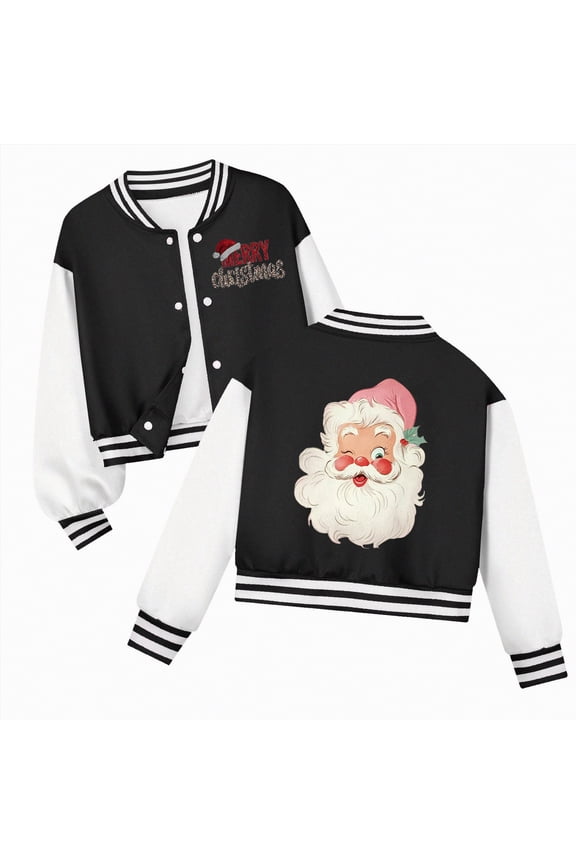 Christmas Jacket For B'oys Jacket for G'irls K'id & To'ddler lightweight Flight Jacket K'id's Bomber Jacket Black,7-8 Years