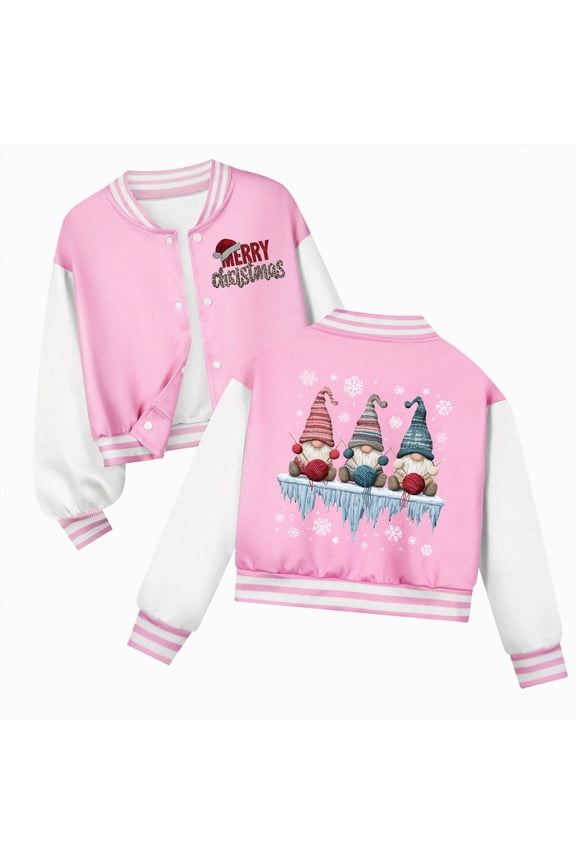 Christmas Jacket for G'irls K'id & To'ddler lightweight Flight Jacket K'id's Bomber Jacket To'ddler B'oys Jacket Pink,3-4 Years