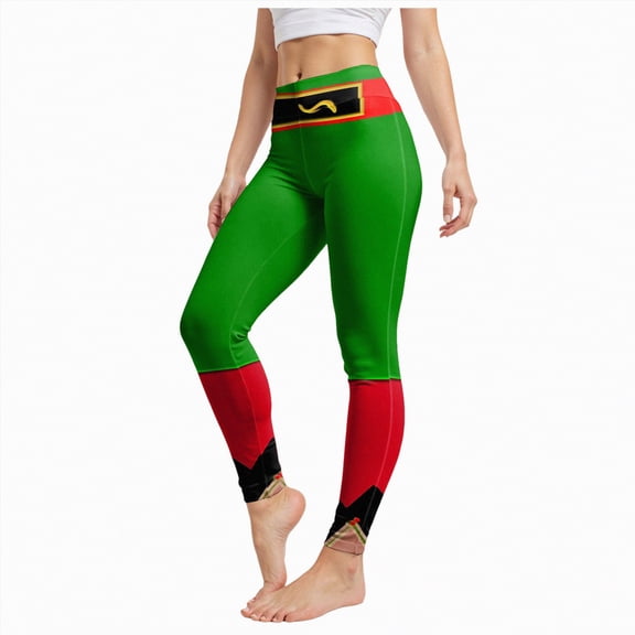 UngA Christmas Leggings for Women Soft Holiday High Waisted Comfy Pants Ankle Length Brushed Xmas Gym Legging Winter Stretch Pajamas Women's Yoga Pants (Dark Green,M)