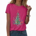 thumbnail image 1 of UngA Christmas Shirts Women Funny Short Sleeve Xmas Tshirt Casual Cute Holiday Graphic Tee Tops Christmas T-Shirts for Women (Hot Pink,XL), 1 of 6