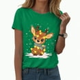 thumbnail image 1 of UngA Christmas Shirts for Women Graphic Crew Neck Shirt Casual Holiday Short Sleeve Tee Xmas Funny Printed Winter Tshirt Tops Womens Christmas T Shirts (Green,M), 1 of 6