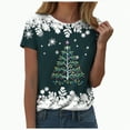 thumbnail image 1 of UngA Christmas Shirts for Women Merry Christmas Holiday Graphic Crew Neck Tees Family Holiday Xmas T-Shirts Gift Tops Christmas Tee Shirts for Women (Dark Green,XXL), 1 of 6
