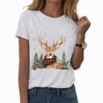 thumbnail image 1 of UngA Christmas Shirts Women Merry Christmas Holiday Graphic Crew Neck Tees Family Holiday Xmas T-Shirts Gift Tops Christmas Tshirts Shirts for Women (White,S), 1 of 6