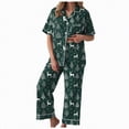 thumbnail image 1 of UngA Christmas Silk Pajamas for Women Satin Button Down Christmas Tree Pajamas Classic Soft Womens Christmas Pajamas,Size XL, 1 of 5