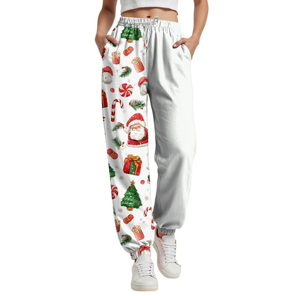 UngA Christmas Sweat Pants Women High Waisted Baggy 2025 Cinch Bottom Sweatpants Gym Jogger Sweatpants Womens,Size XL