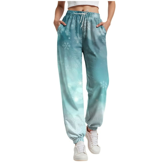 UngA Christmas Sweatpants for Women High Waisted Baggy Sweatpants Jogger Holiday Christmas Pajamas Pants with Pockets Sweatpants Woman,Size XL