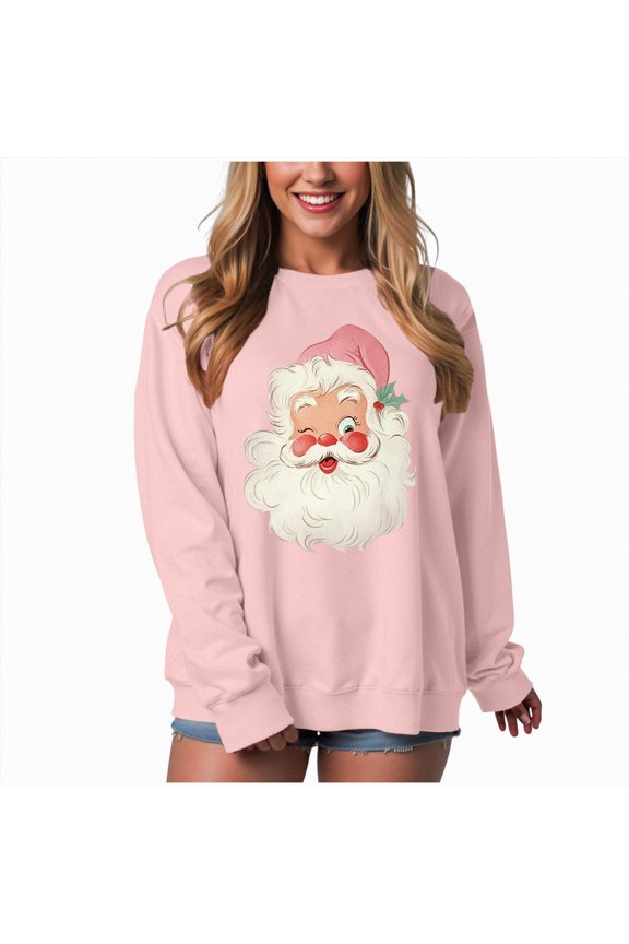 Christmas Sweatshirts Women Merry Christmas Sweatshirt Christmas Tree Long Sleeve Shirt Xmas Holiday Pullover Tops Womens Sweatshirt (Pink,S)