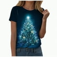 thumbnail image 1 of UngA Christmas Tshirts Women Graphic Crew Neck Shirt Casual Holiday Short Sleeve Tee Xmas Funny Printed Winter Tshirt Tops Christmas Shirt Women (Mint Green,XXL), 1 of 7