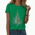 thumbnail image 1 of UngA Christmas Tshirts Women Merry and Bright T-Shirts Christmas Tree Shirts Merry Christmas Funny Graphic Tee Tops Christmas Womens Shirts (Green,XL), 1 of 6