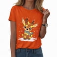 thumbnail image 1 of UngA Christmas Womens Shirts Holiday Top Christmas Snowflakes Christmas T-Shirts for Women (Orange,M), 1 of 6