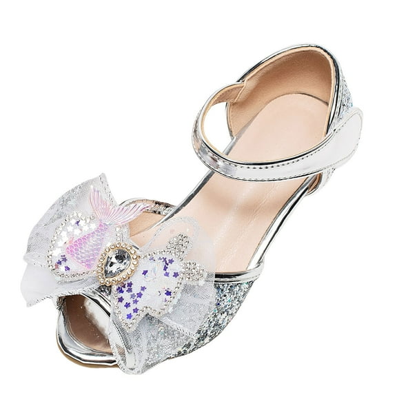 UngA Closed Toe Sandals Toddler Girl Toddler Girls Sandals Little Girls Kids Summer Shoes Toddler Sandals Girls Dance Shoes(Silver,Size 1.5)