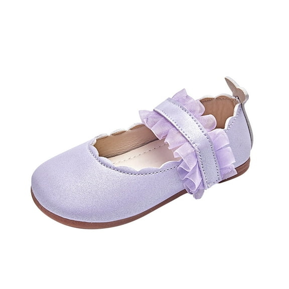 UngA Closed Toe Sandals for Girls Toddler Girls Sandals Soft Rubber Princess Flat Shoes Summer Flower Girl Shoes Girls Dance Shoes(Purple,Size 10)