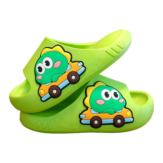UngA Cloud Slides for Kids,Toddler Boy Slippers Shower Non-Slip Open Toe Soft Comfy Thick Sole Girls House Slide Sandals for Indoor Outdoor Shoes(Green,Size 3 Big Kids)