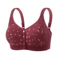 thumbnail image 1 of UngA Comfort Bras for Women Front Button Bra Front Closure Everyday Sports Bras Comfortable Convenient Cotton Bras No Wire Brick Red,XXL, 1 of 5
