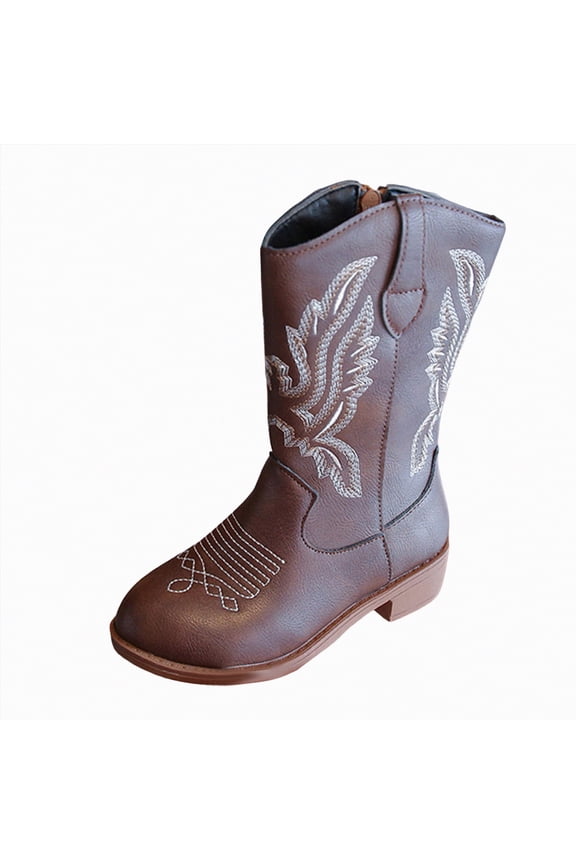 Cowboy Boots Boys Girls Unisex-Child Mid Calf Glitter Western Riding Shoes Girls Cowgirl Boots (Little Kid/Big Kid),Size 13.5