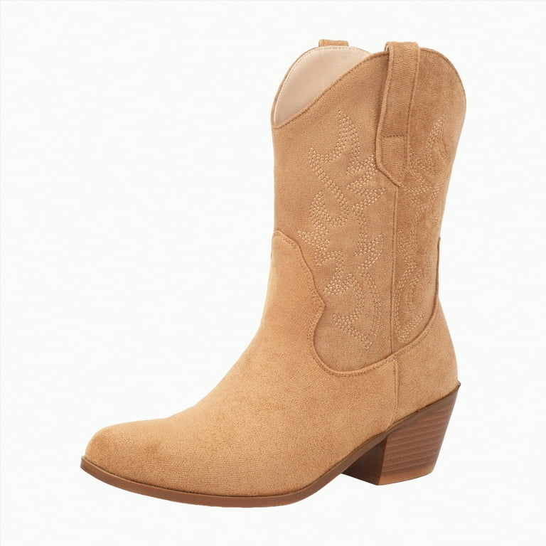 UngA Cowboy Boots Women's Western Boots Square Toe Heel Zipper