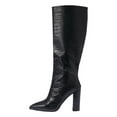 thumbnail image 1 of UngA Cowboy Boots for Women Cowboy Boots Embroidered Cowgirl Boots Western Mid-Calf Knee-High Boots with Heel Black,6, 1 of 7