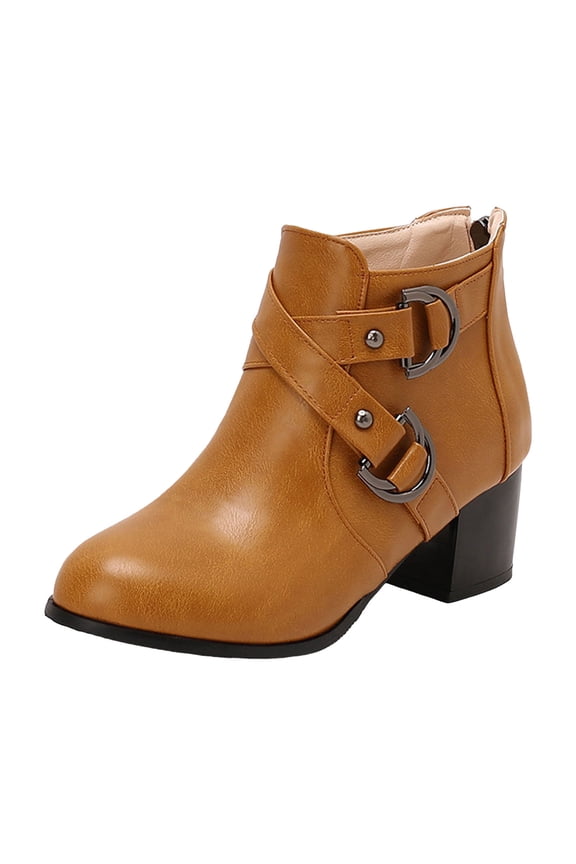 Cowboy Boots for Women Women's Western Boots Square Toe Heel Zipper Embroidered Ankle Boots Brown,5.5