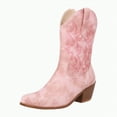 thumbnail image 1 of UngA Cowboy Chic Heel Motorcycle Style Classic Fashion Pink,10.5, 1 of 7