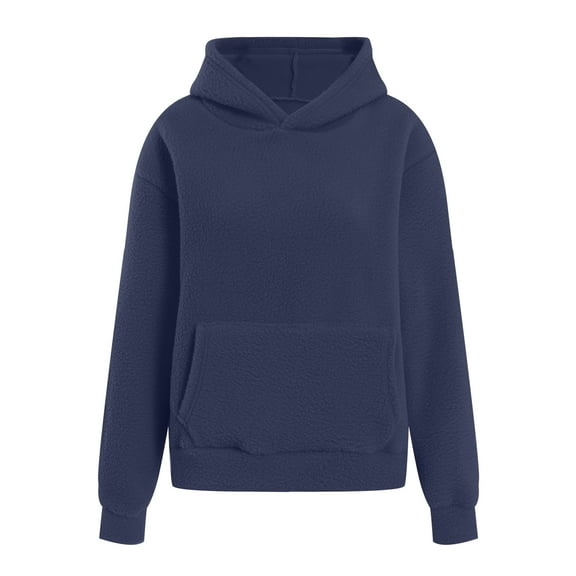 UngA Crewneck Sweatshirts Women Women's Hoodies Sweatshirts Cute Long Sleeve Tops Loose Fleece Pullover Shirts with Pocket Navy,2XL