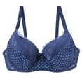 thumbnail image 1 of UngA Deep V Bra Low Cut Sexy Push Up Bralettes for Women Padded Comfy Smoothing Wireless Lifting Seamless Bralette Best Wireless Bras for Women With Support Blue,44, 1 of 3