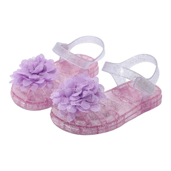 UngA Dress Shoes for Girls Toddler Boys Girls Sandals Open Toe Arch Support Slides Adjustable Slippers for Indoor Outdoor Girls Dance Shoes(Pink,Size 2)